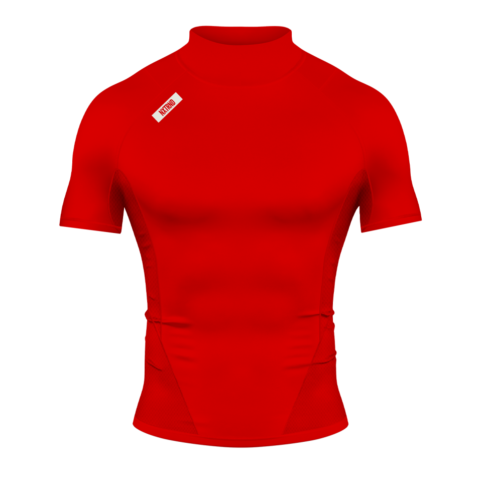 Nxtrnd Core Turtleneck Compression Short Sleeve Red