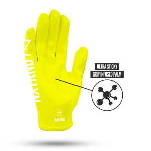 G1® Youth Football Gloves Neon Yellow