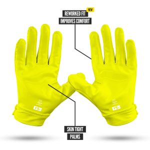 G3® Pro Padded Football Gloves Neon Yellow